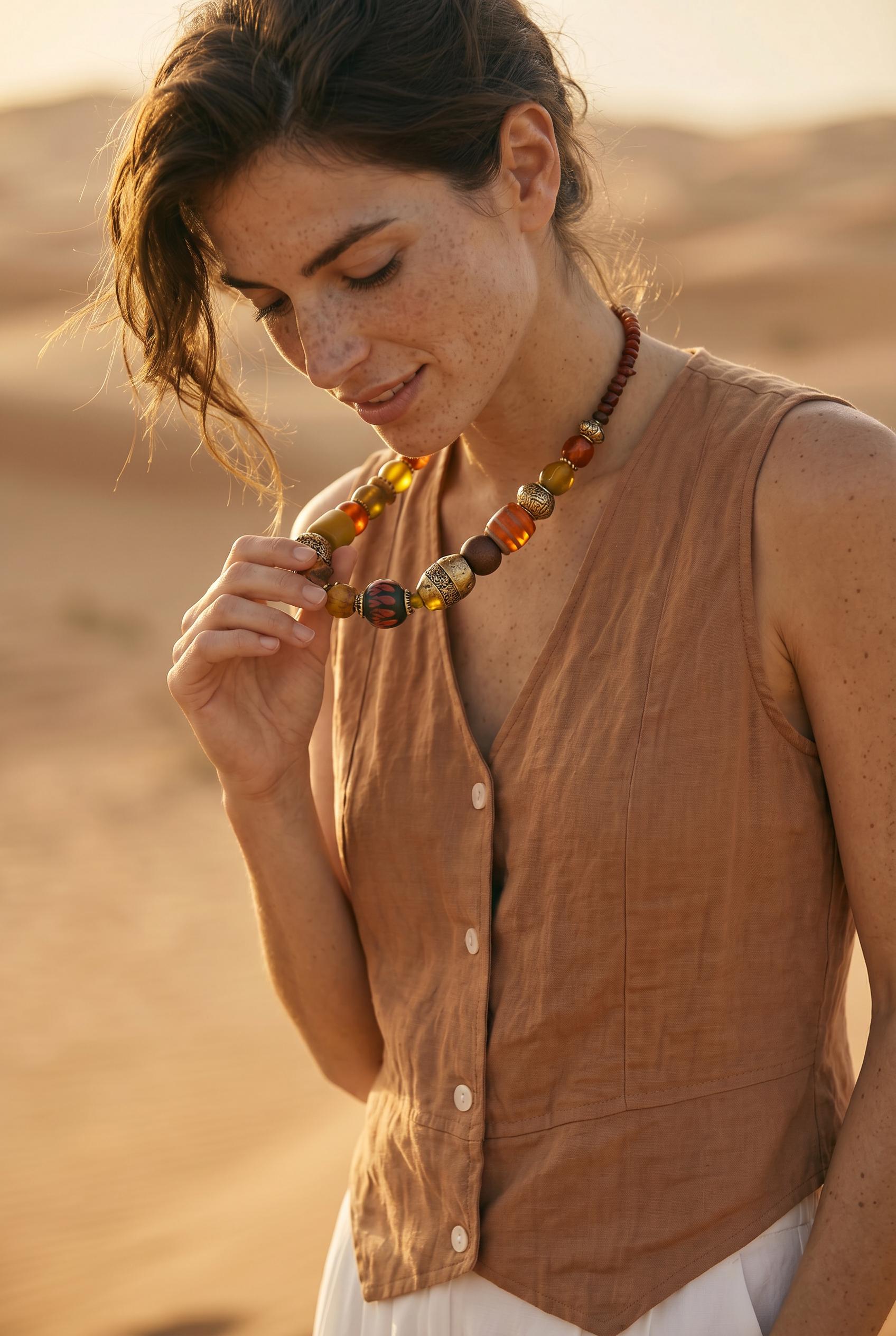 Handmade Bohemian Glass Ethnic Necklace | Artisan India Beads Statement Jewelry