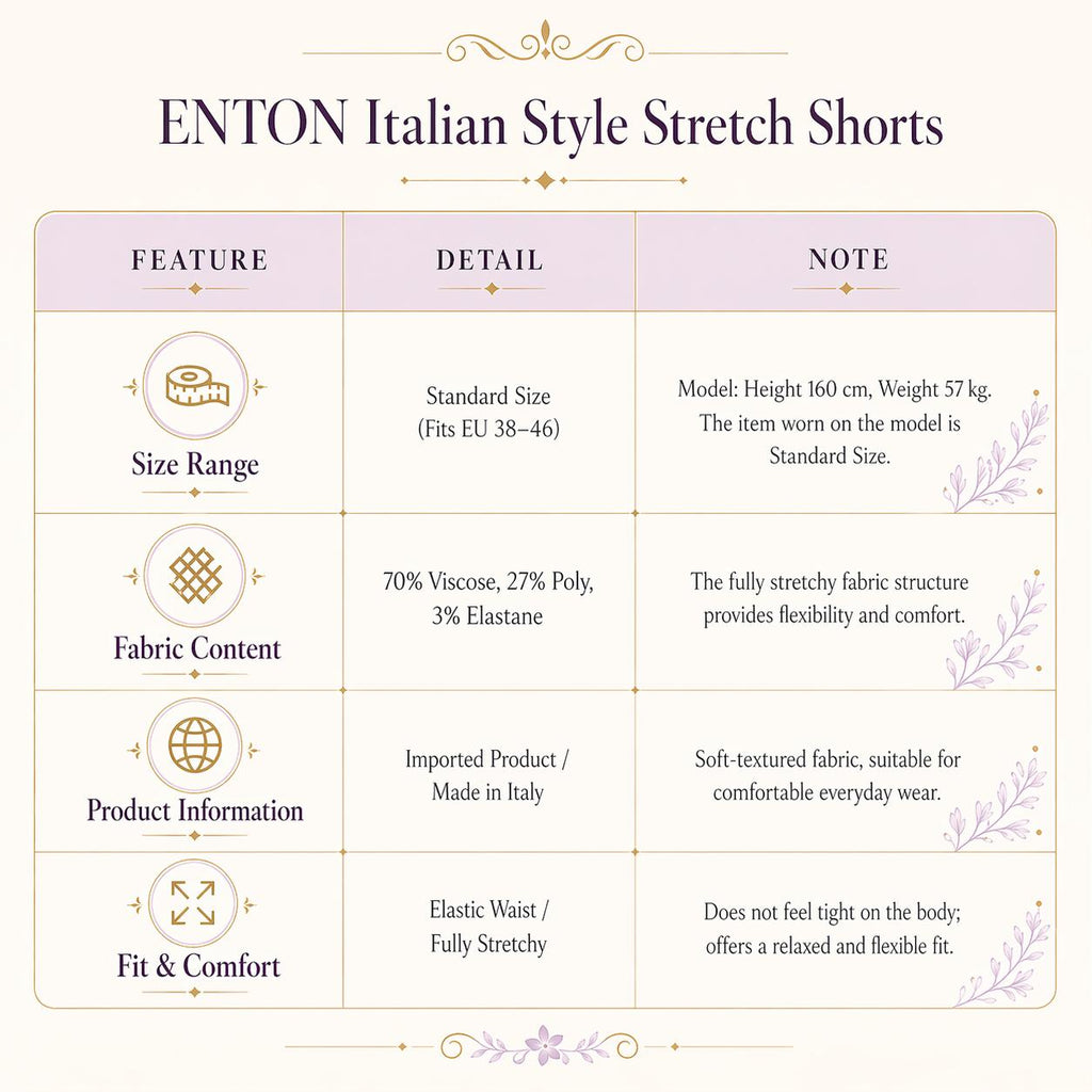 Italian Magic Stretch Pull-On Shorts, Elastic Waist Summer Lagenlook Pants
