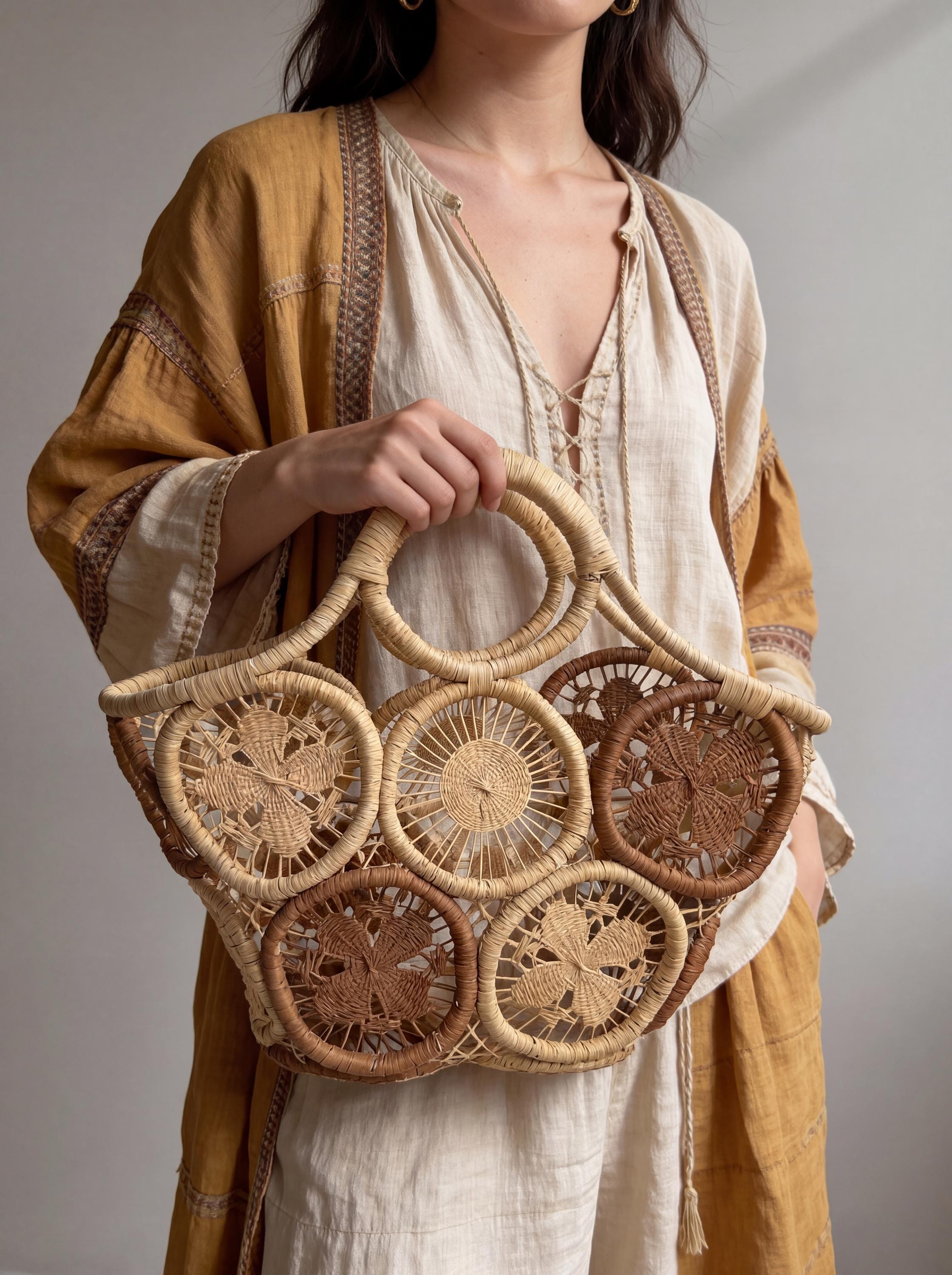 Hand Crocheted Raffia Floral Tote Bag, Boho Summer Beach Shopper