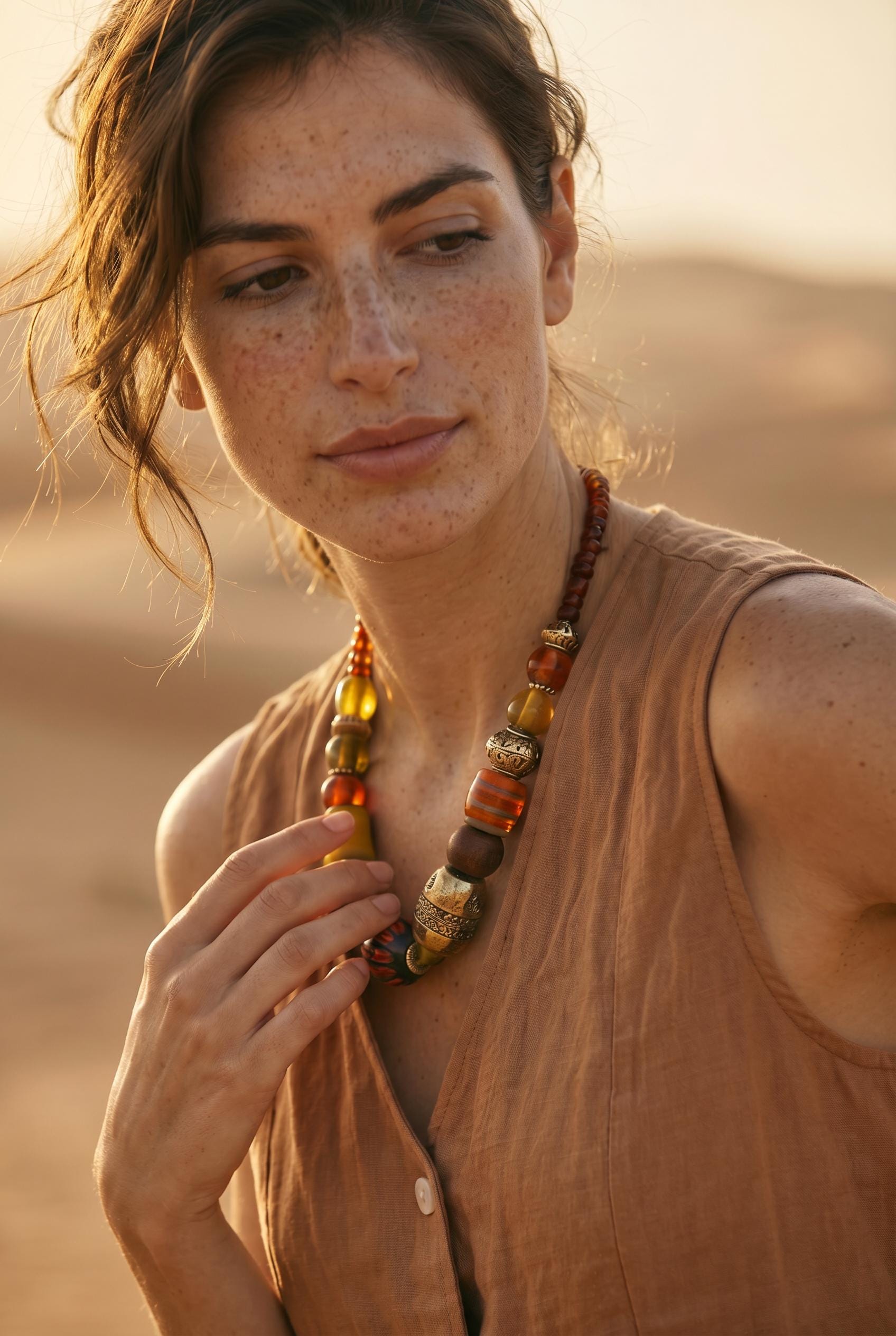Handmade Bohemian Glass Ethnic Necklace | Artisan India Beads Statement Jewelry